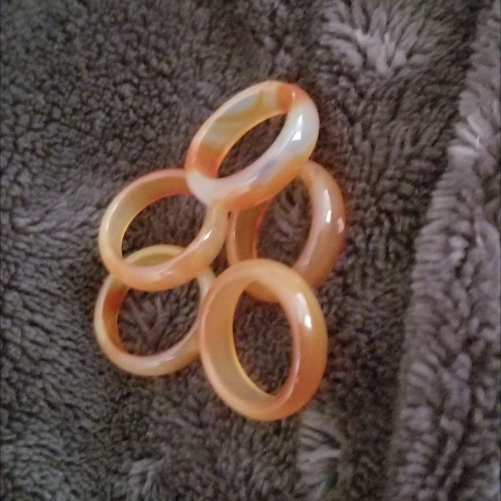 Beautiful natural agate ring in orange tones